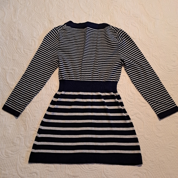 Boden women's size 6 3/4 sleeve blue & white stripe fine knit sweater VGUC - Picture 4 of 6